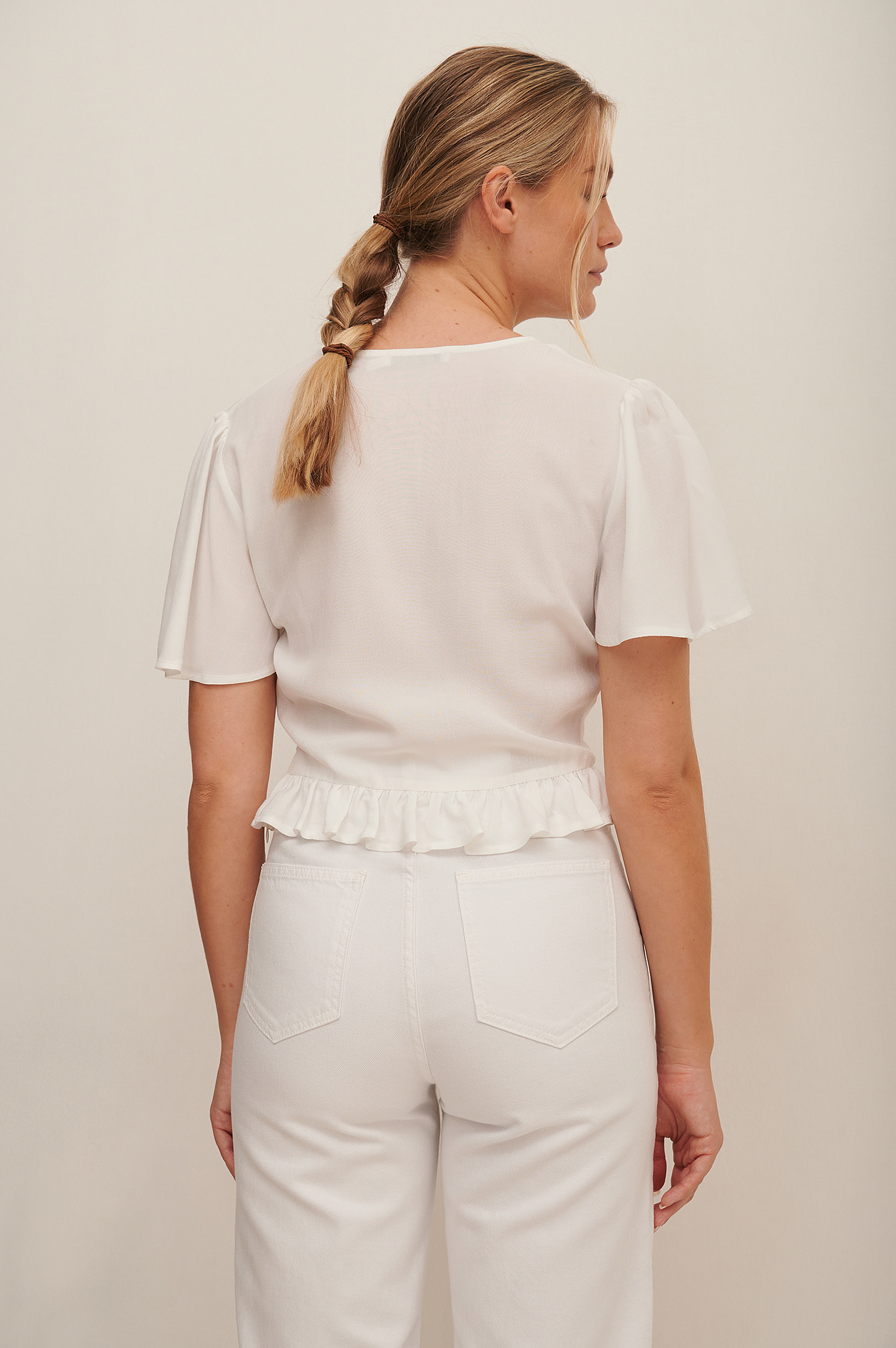 Front Rouching Frill Top 1100-005855 white