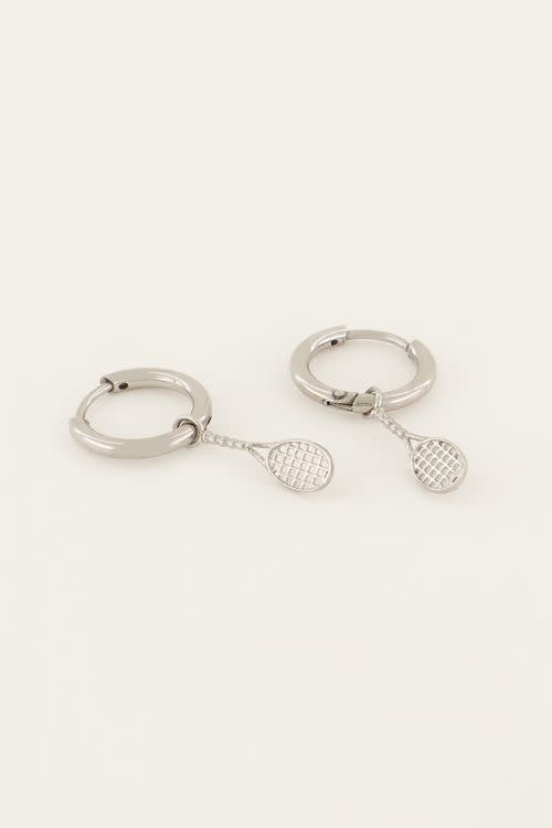 Oorbellen candy couture tennis MJ06298 Zilver