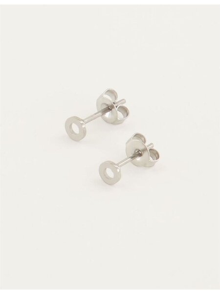 Studs open rondje MJ04759 Zilver