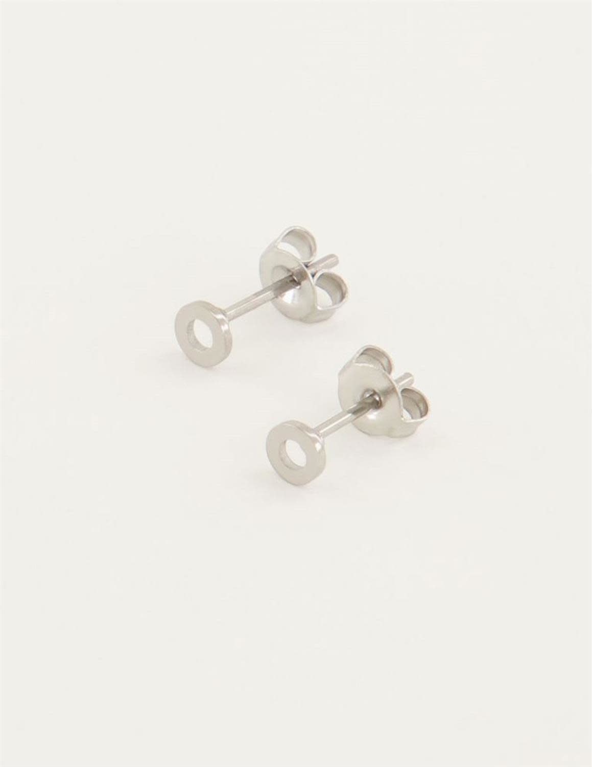 Studs open rondje MJ04759 Zilver