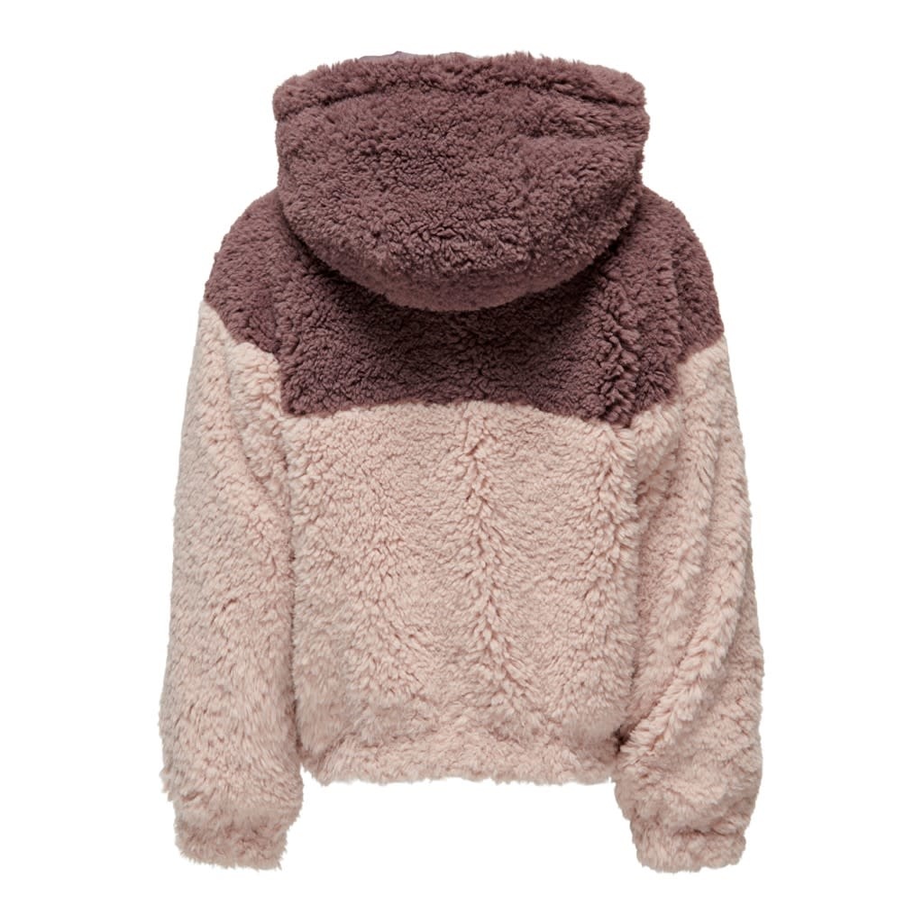 KOGCAMILLE TEDDY HOODED JACKET OTW 15259798 Rose Brown