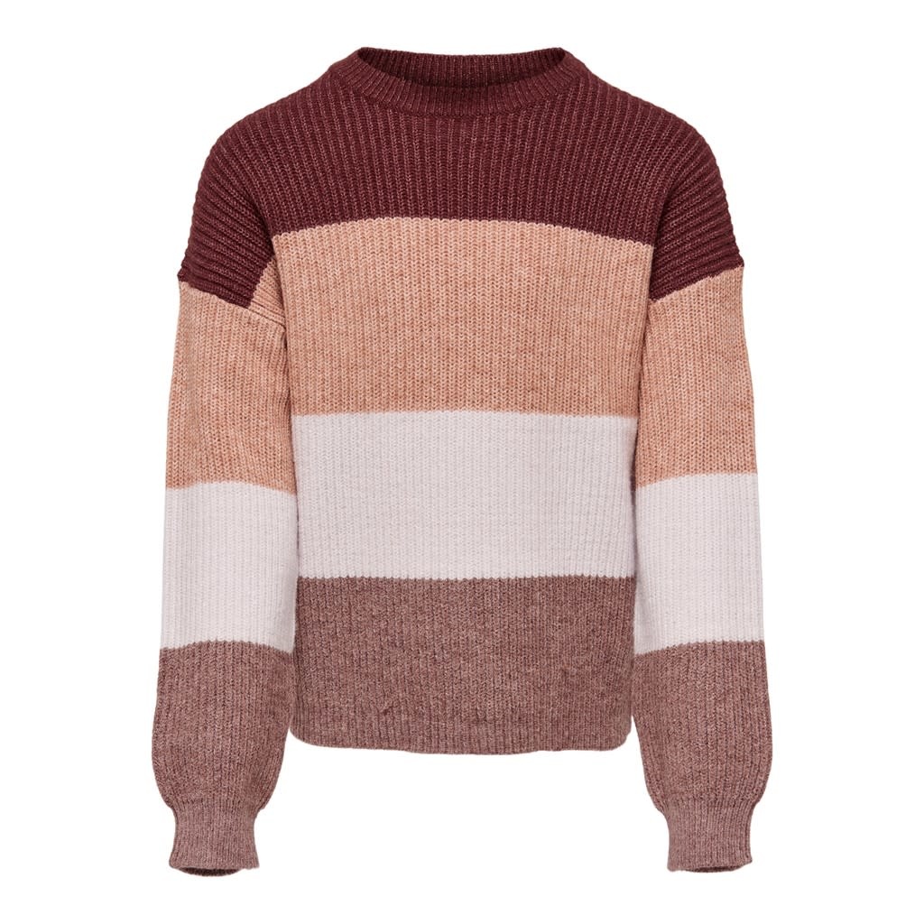 KOGSANDY L/S STRIPE PULLOVER KNT NOOS 15207169 Spiced Apple
