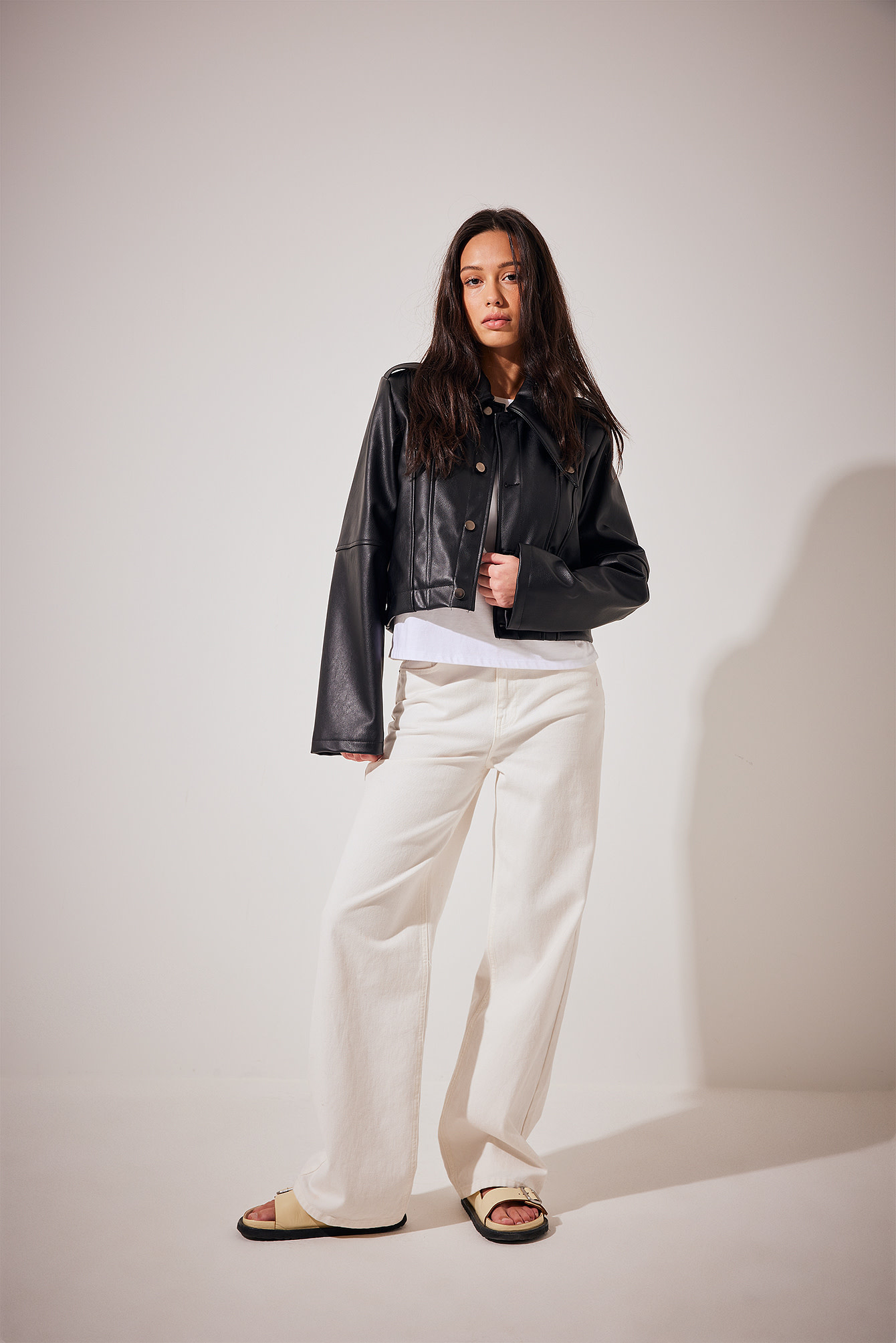 Detailed PU Jacket 1018-009268 - Black
