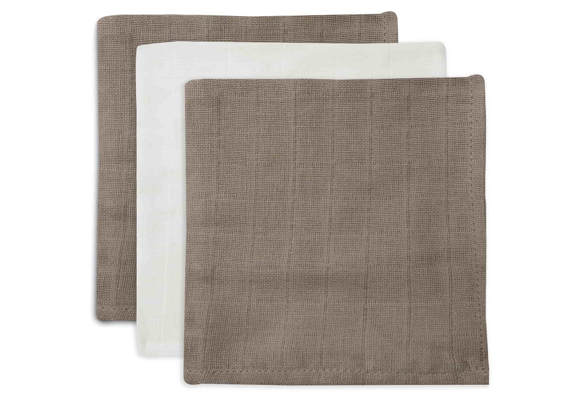 Bamboe Hydrofiel Monddoekje 3-pack Biscuit/Ivory
