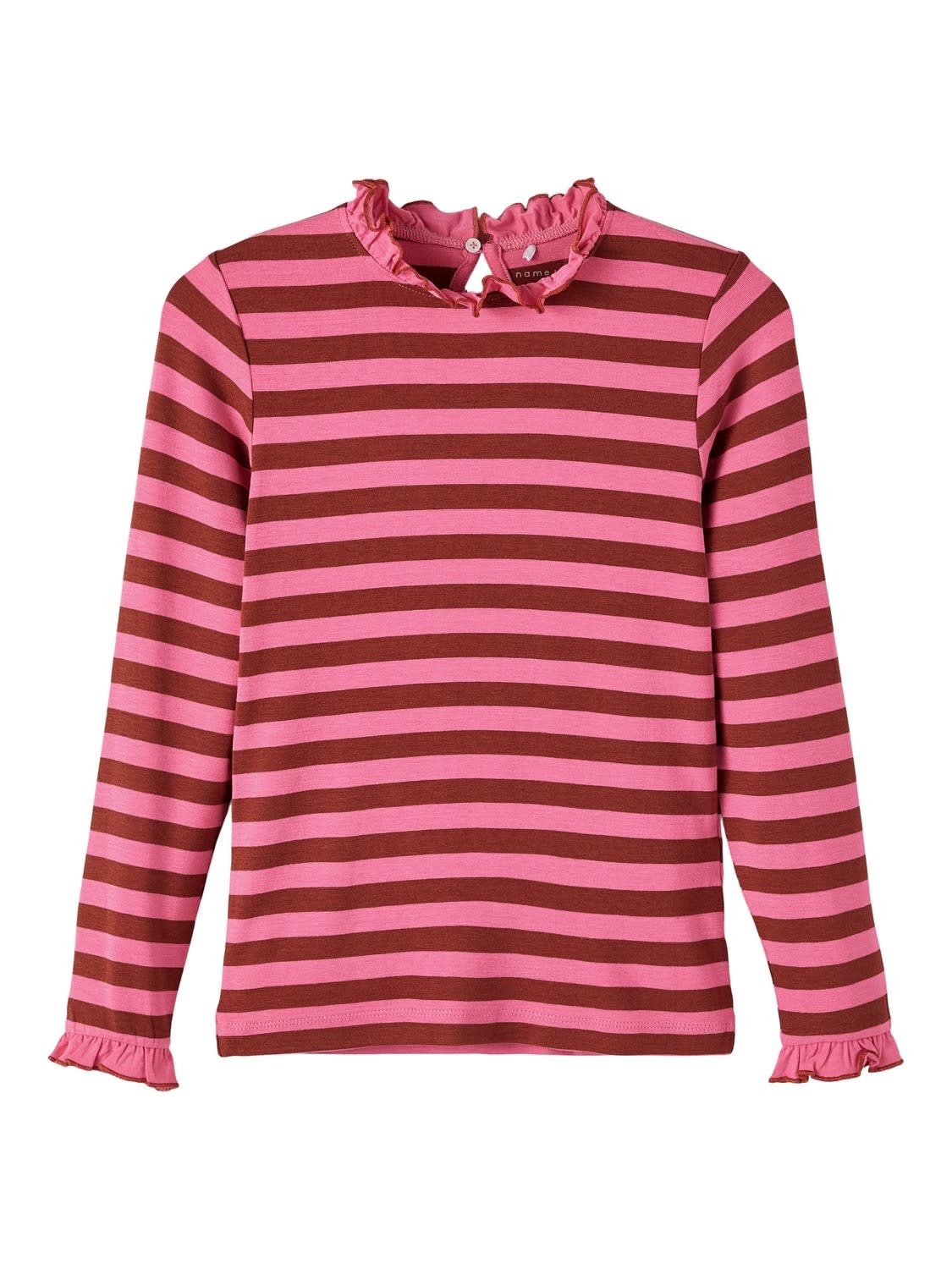 NKFRAKULA LS SLIM TOP 13210651 Sangria Sunset