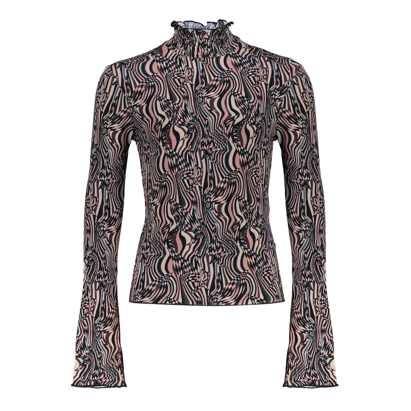 Feline Top BLACK MULTI COLOUR BRAND PRINT