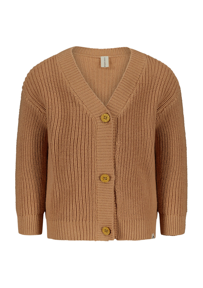 Oversized knitted cardigan D301-0320 Mousse