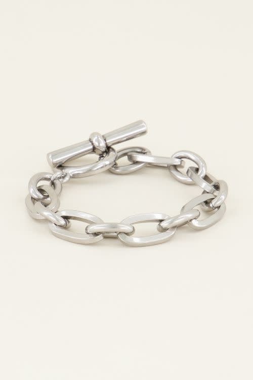 Schakelarmband kapittelslot MJ00826 Zilver