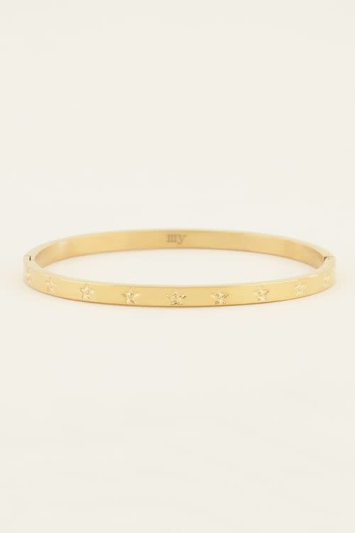 Bangle met gegraveerde sterretjes - Goud