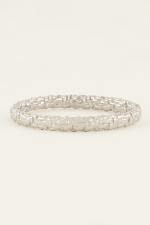 Bangle met gevlochten patroon - Zilver