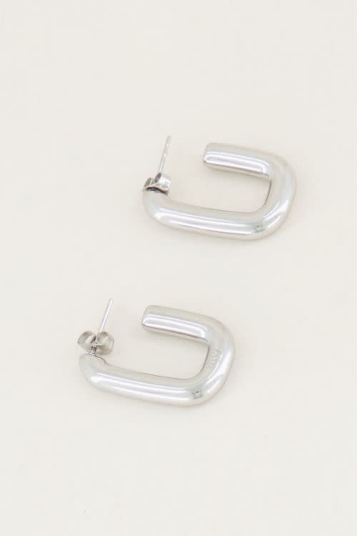 Rechthoekige oorhangers MJ02424 Zilver