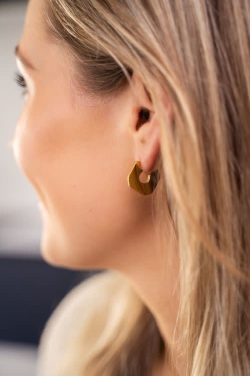 Shapes oorhangers plat vierkan MJ05460 Goud