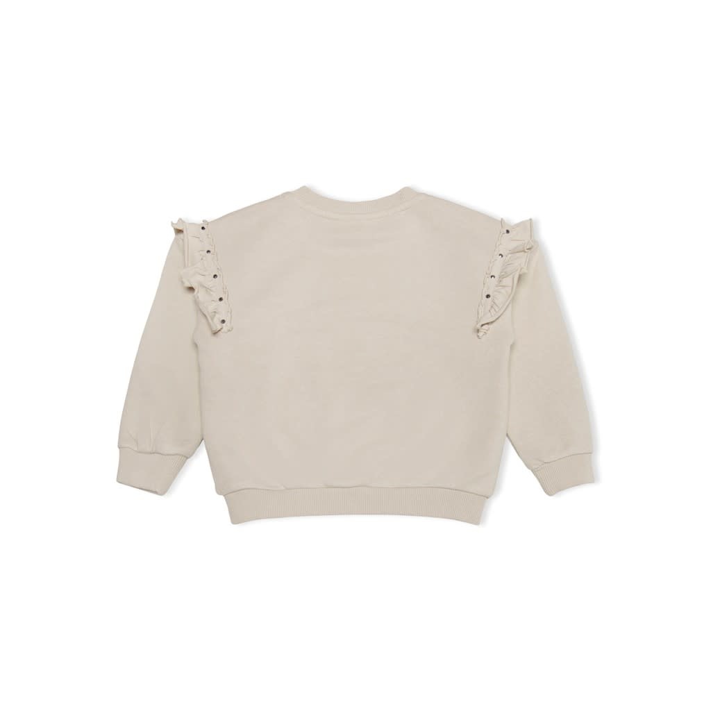 KMGCINDY L/S FRILL O-NECK UB SWT 15278303 Pumice Stone