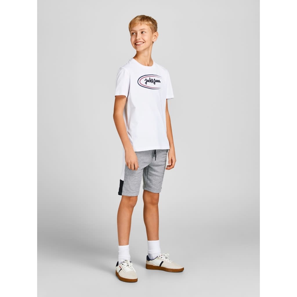 JPSTLOGO BLOCKING SWEAT SHORTS VG SN JNR 12200266 Light Grey Melange