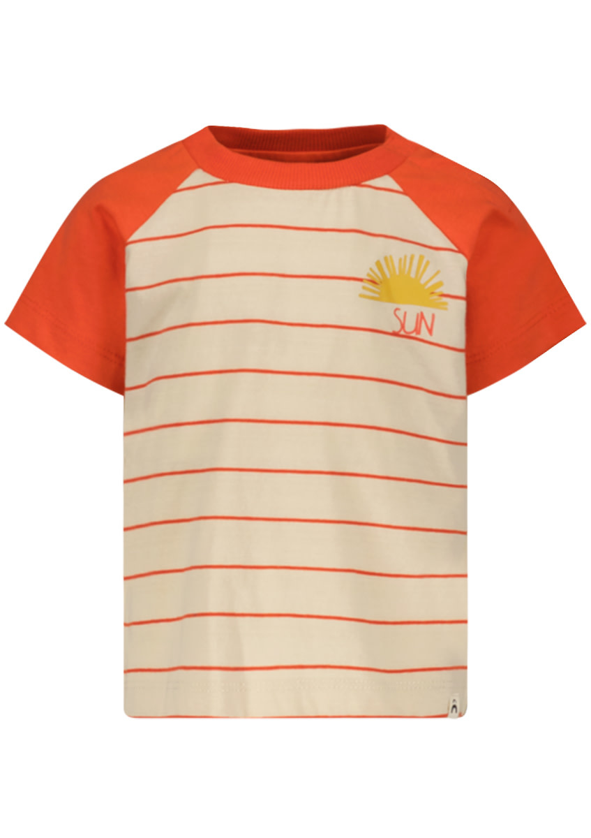 Raglan t-shirt D302-0413 Tomato stripe