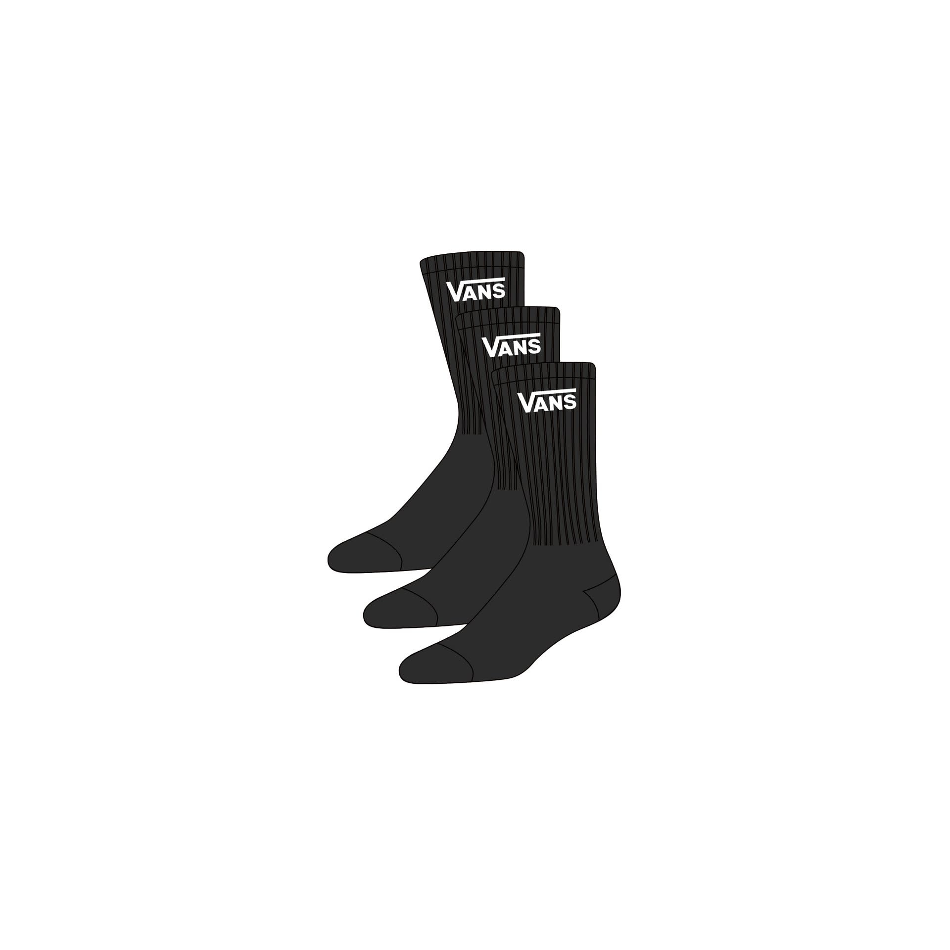 Socks BY CLASSIC CREW VN000YBRBLK1 3-pack