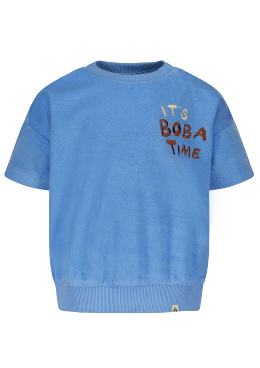 Terry towelling top D303-0331 Faded blue