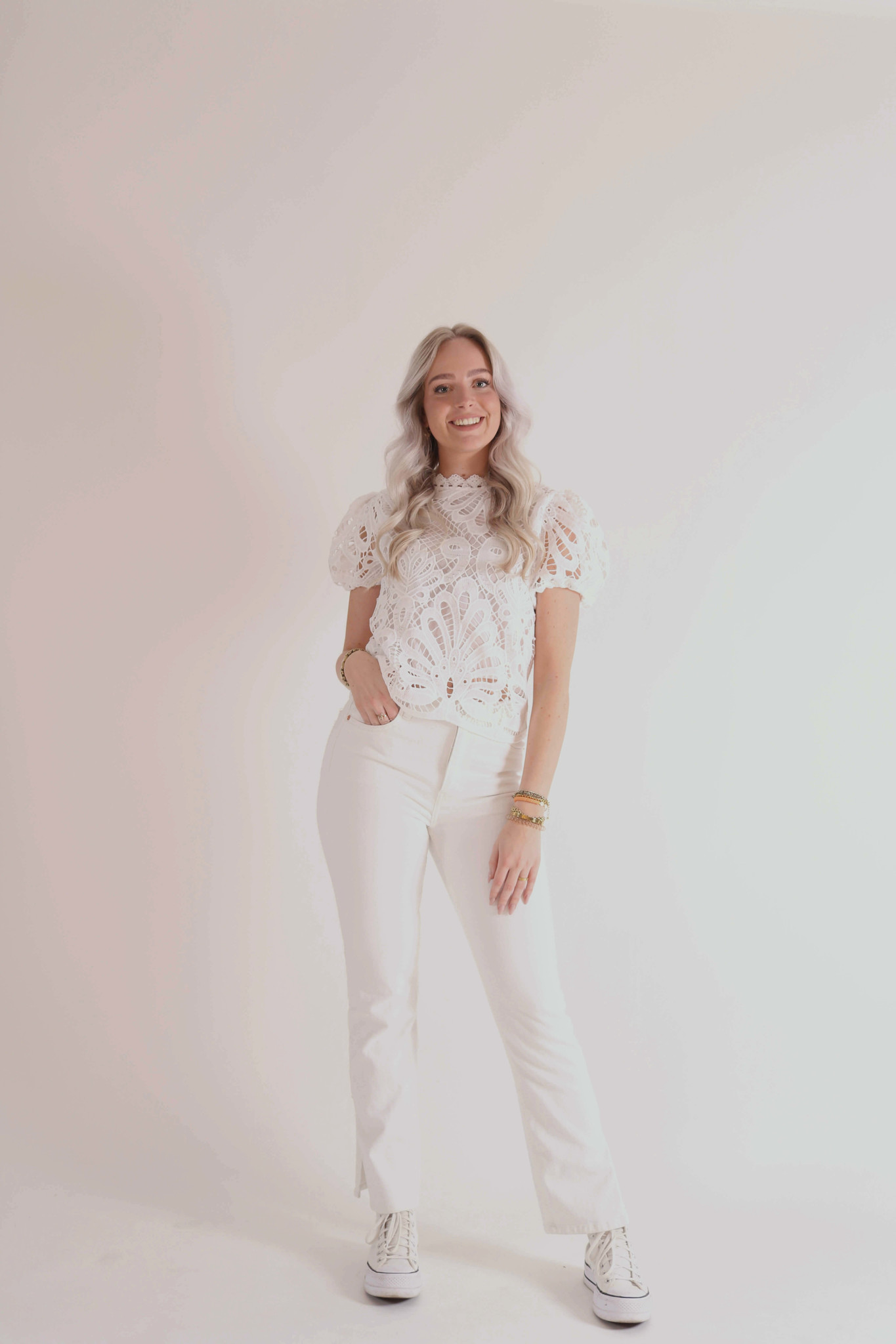 JEANS SIDE SPLIT - white