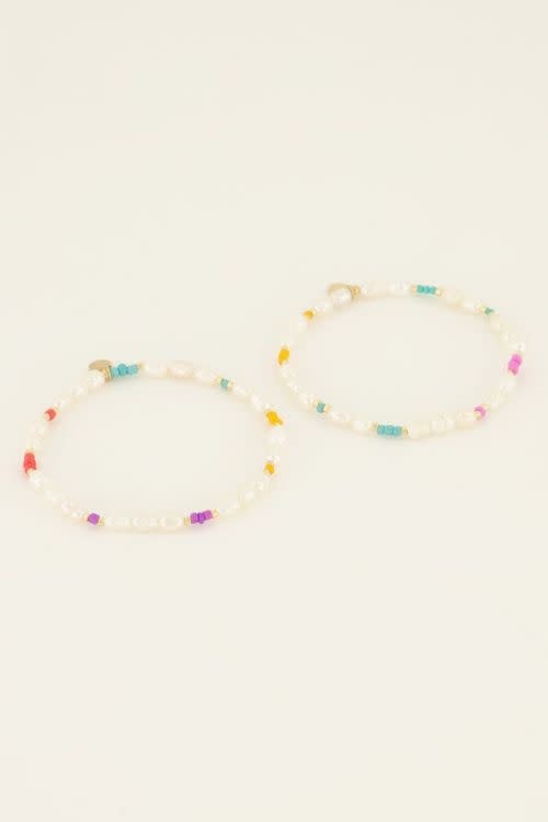 Sunchasers parel armbanden set met kraaltjes MJ08270 Goud
