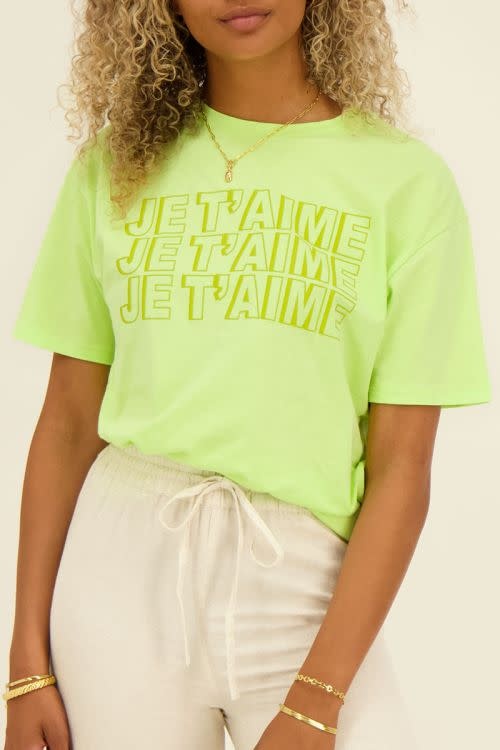 Lime groen shirt dames sale