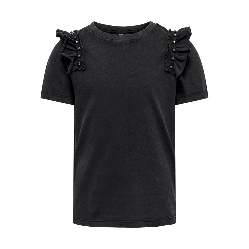 KOGREBELLE S/S FRILL TOP JRS 15302938 Black