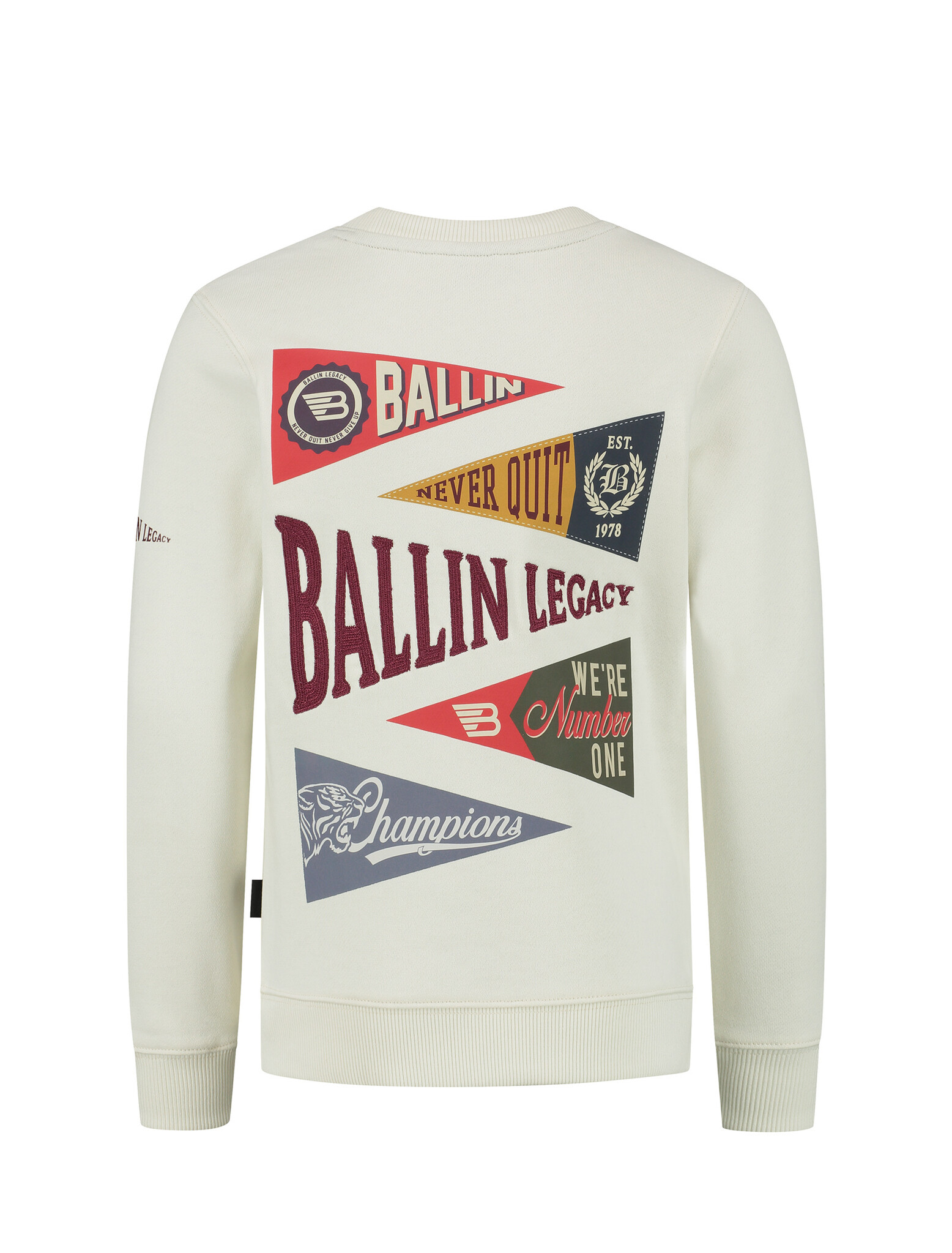 Crewneck with front logo and back artwork 23037310 54 - Ecru