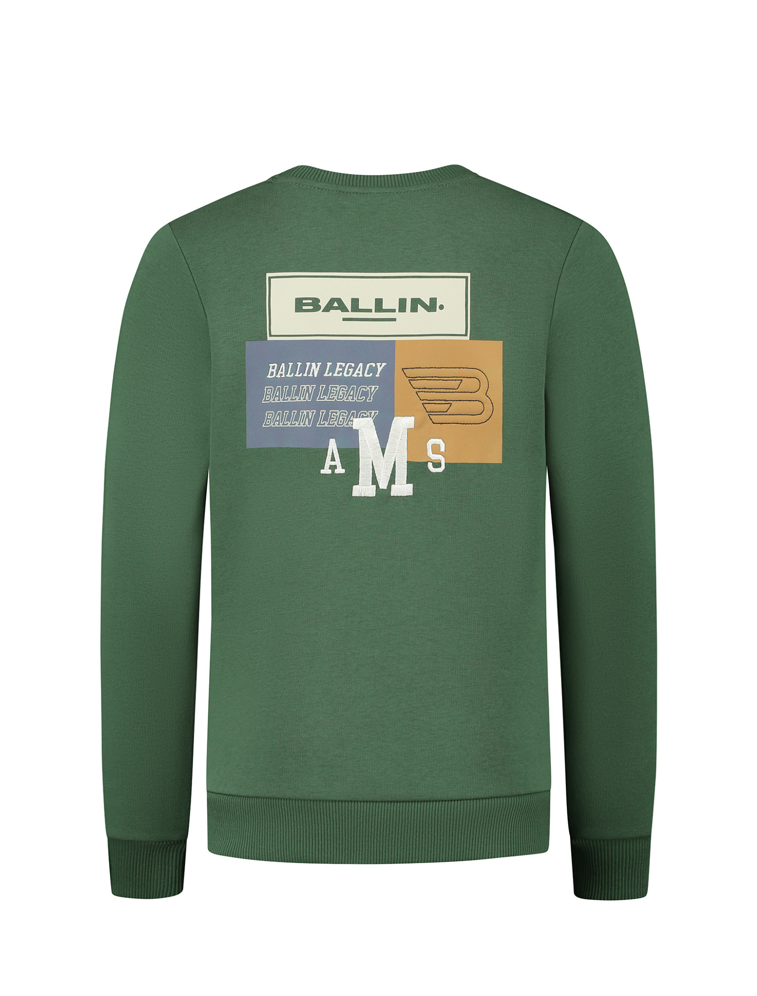 Crewneck with logo on the front and back artwork 23037319 94 - Forest Green