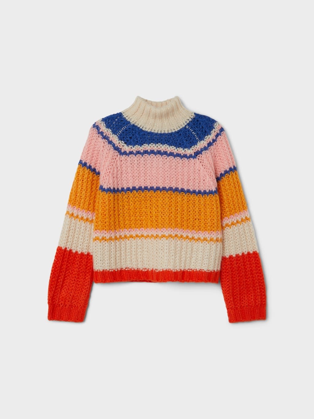 NKFNAMETTE LS LOOSE TURTLE NECK KNIT 13221504 Buttercream