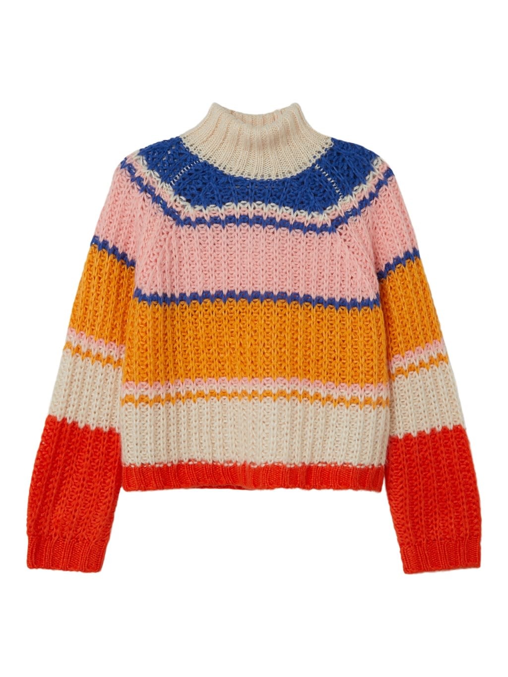 NKFNAMETTE LS LOOSE TURTLE NECK KNIT 13221504 Buttercream
