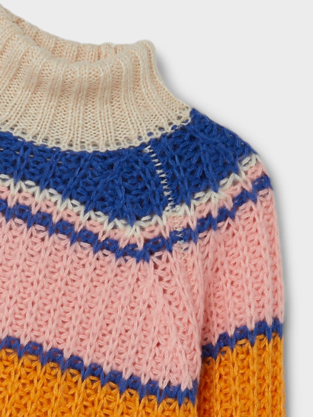 NKFNAMETTE LS LOOSE TURTLE NECK KNIT 13221504 Buttercream