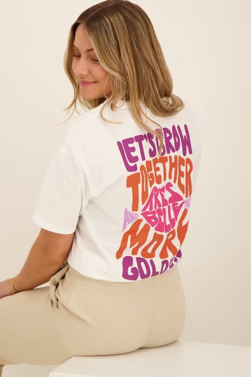 Wit T-shirt Let's grow together MJ08398