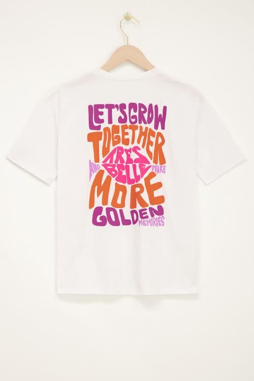 Wit T-shirt Let's grow together MJ08398