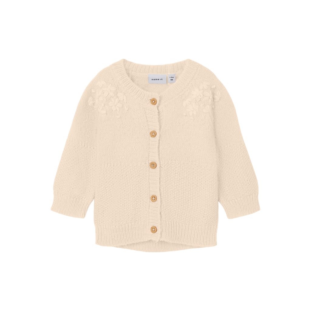 NBFNEMINE LS KNIT CARD 13220762 Buttercream