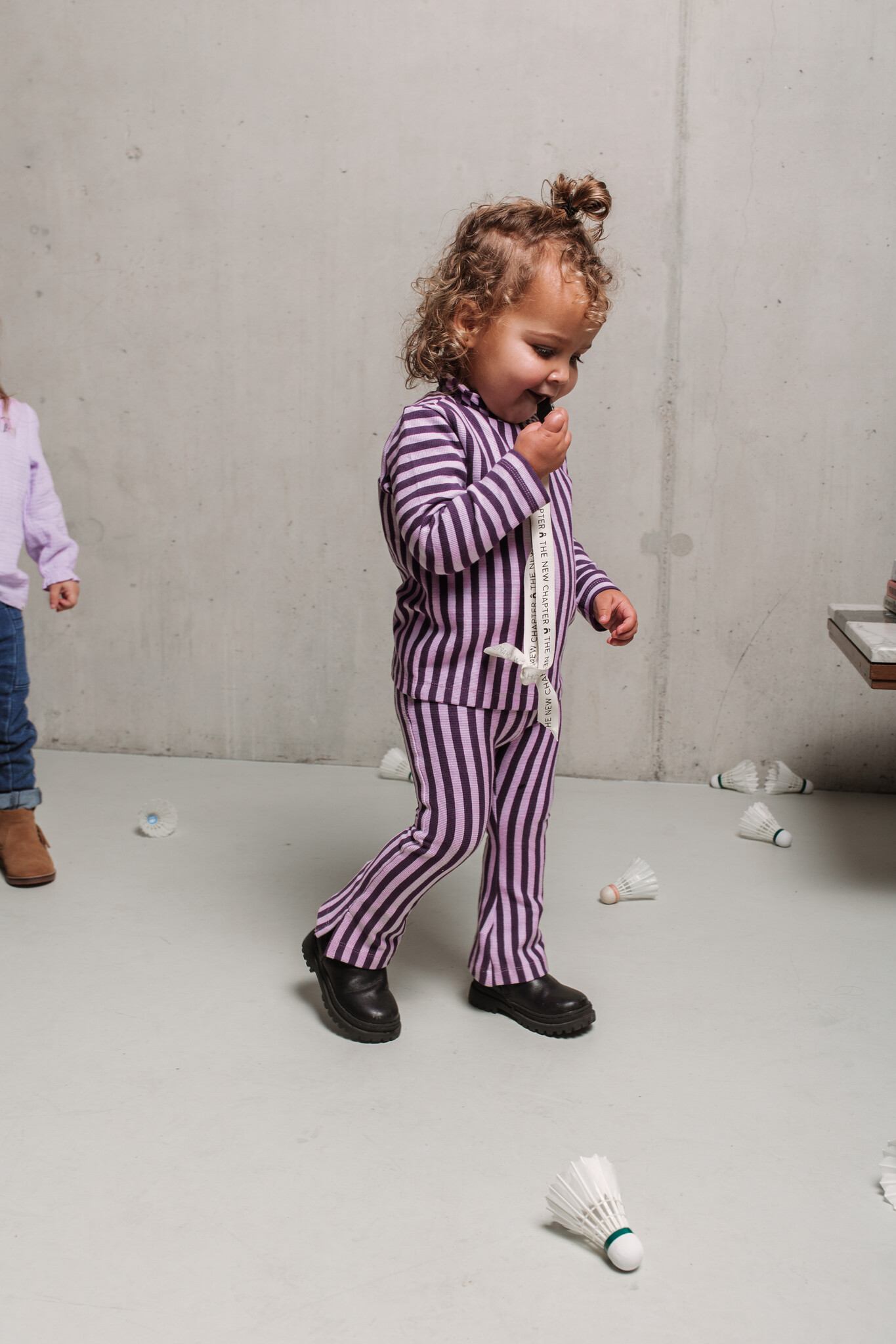 Nena flared pants D308-7610 Lilac Stripe