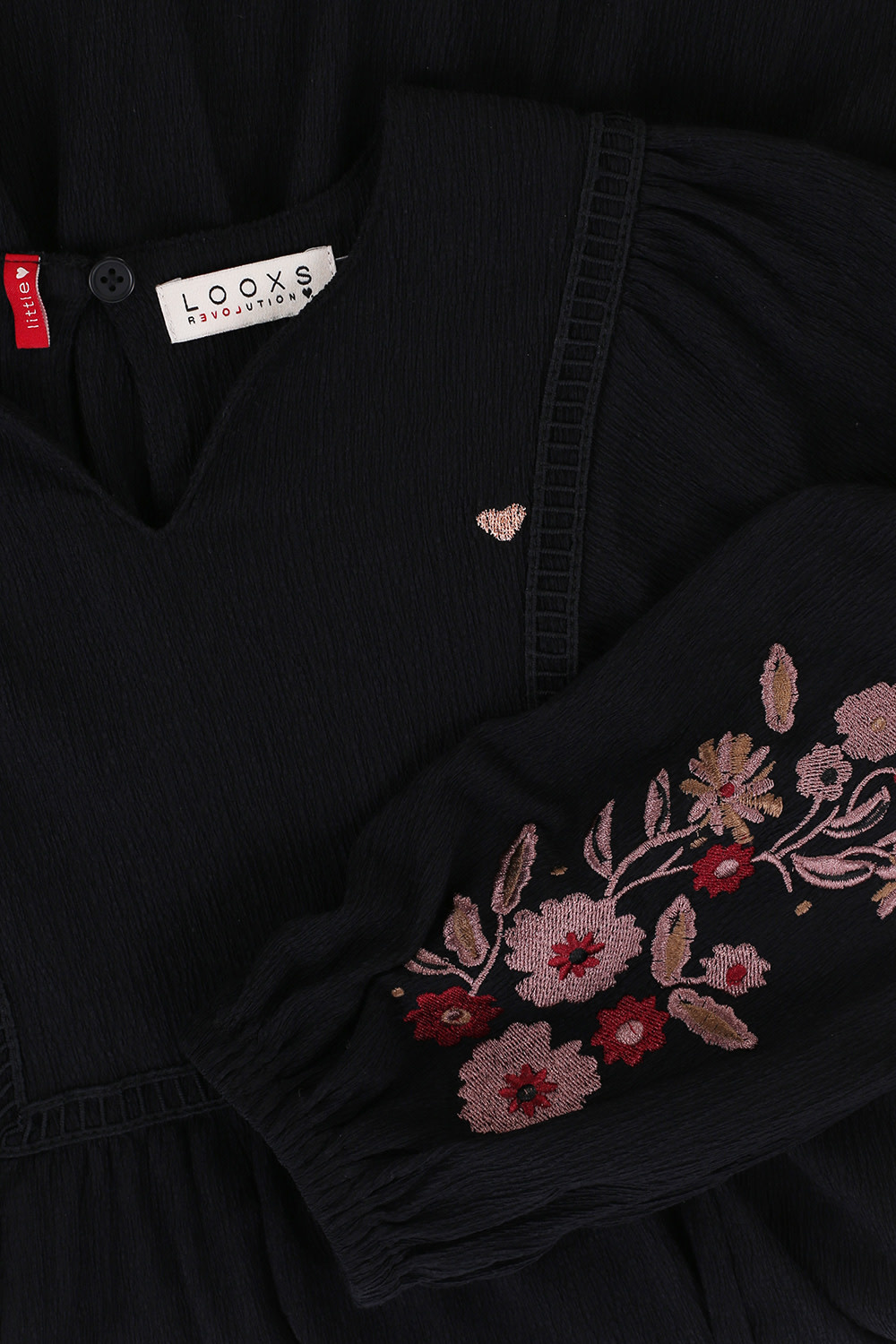 crinkle embroidery dress 2332-7861-099 black