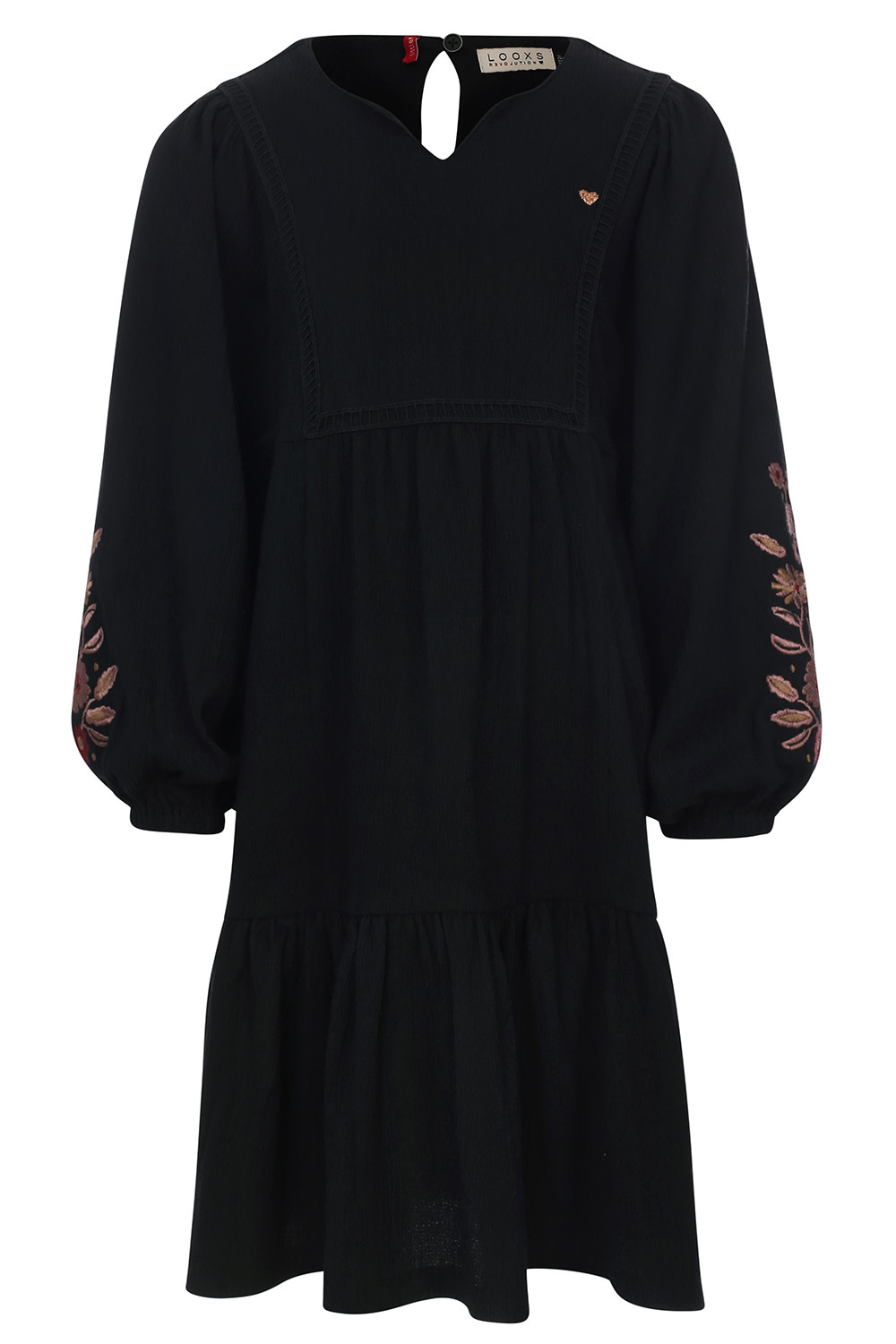 crinkle embroidery dress 2332-7861-099 black