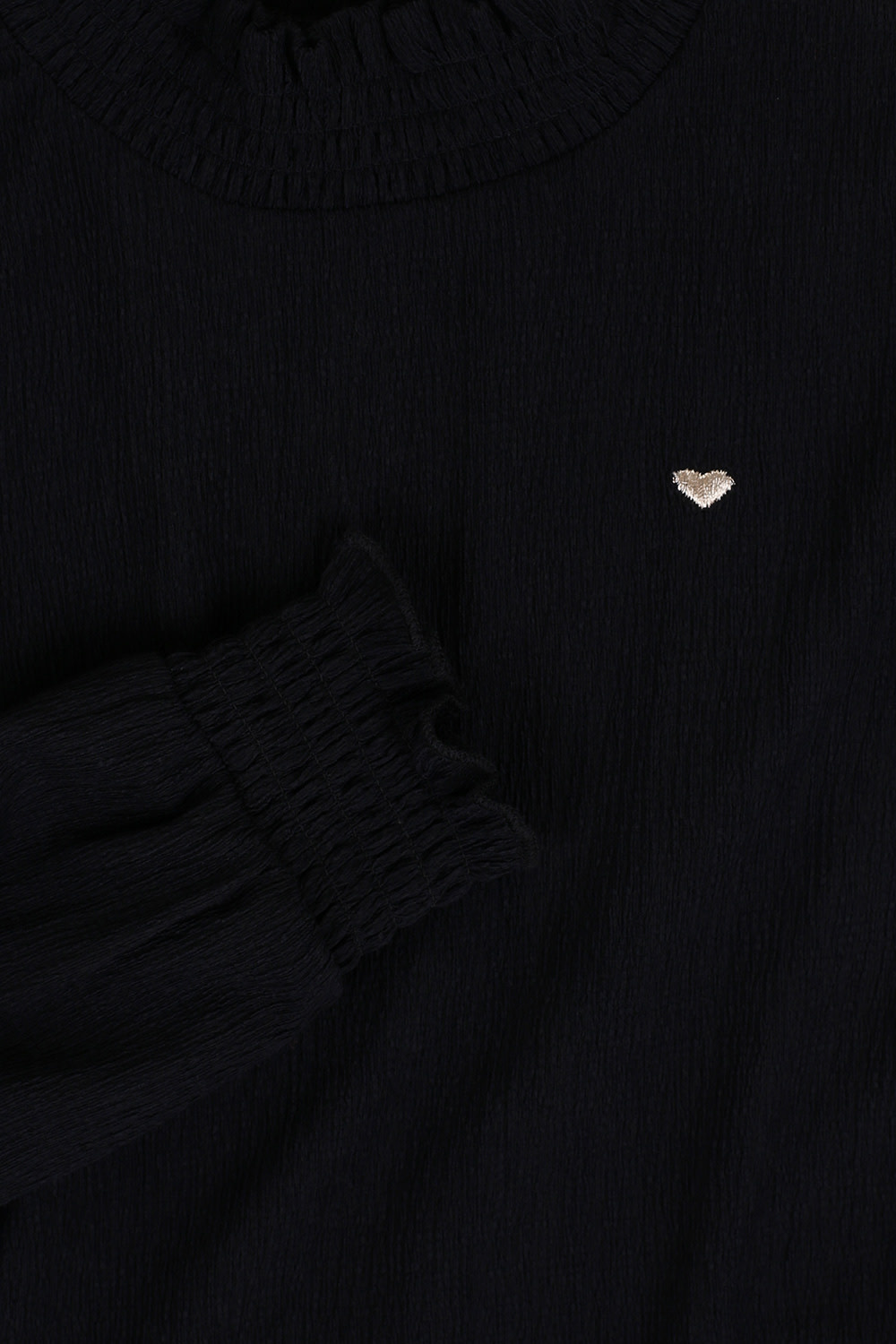 crinkle collar top 2332-7161-099 black