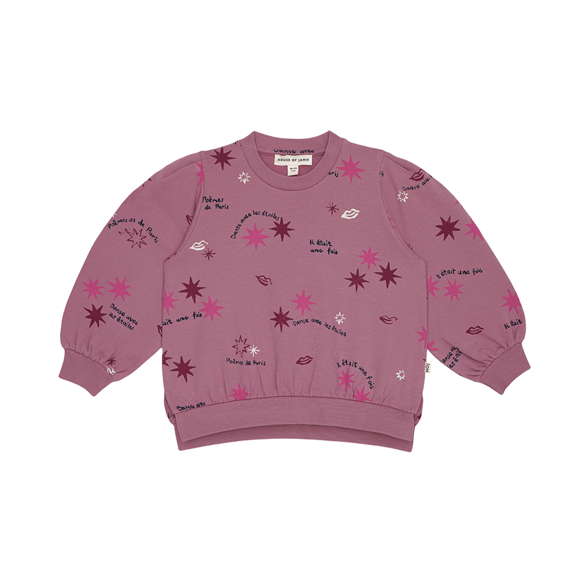 Chunky Split Sweater 323-05-410642 Vintage Rose Stars & Kisses