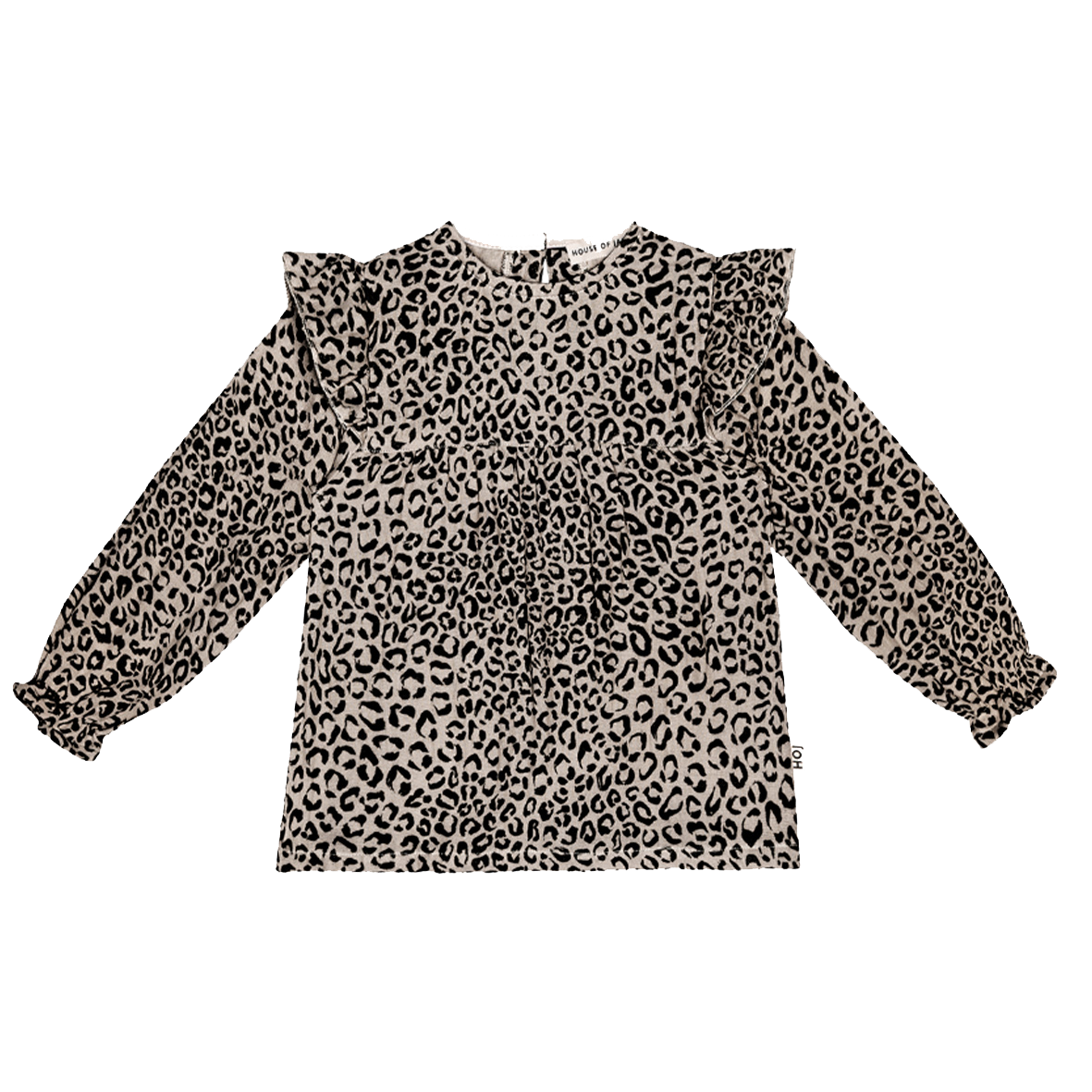 Mesh Leopard Frill Tunic 323-03-531154 Flock Leopard