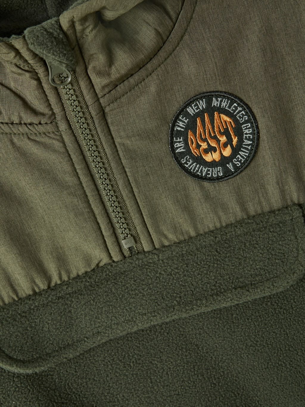 NMMORM FLEECE ANORAK 13221462 Oil Green