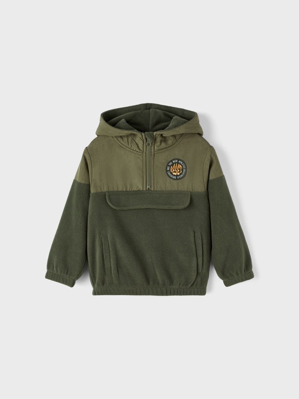 NMMORM FLEECE ANORAK 13221462 Oil Green