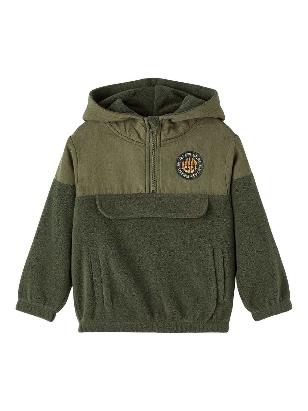 NMMORM FLEECE ANORAK 13221462 Oil Green