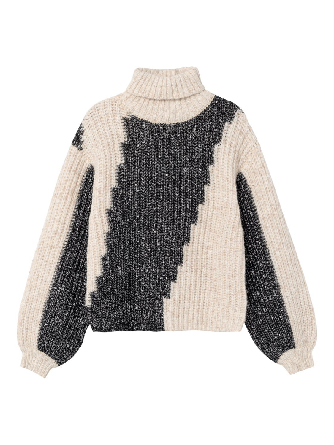 NKFONINA LS ROLL NECK KNIT 13221037 Black