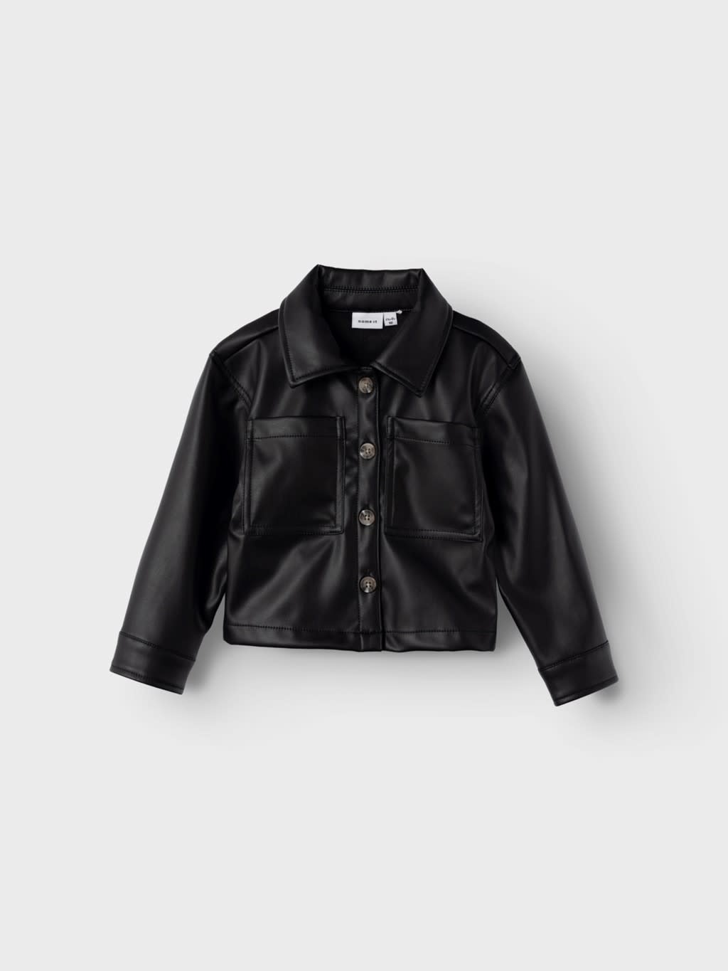 NMFSIANINE PU LS OVERSHIRT 13222832 Black