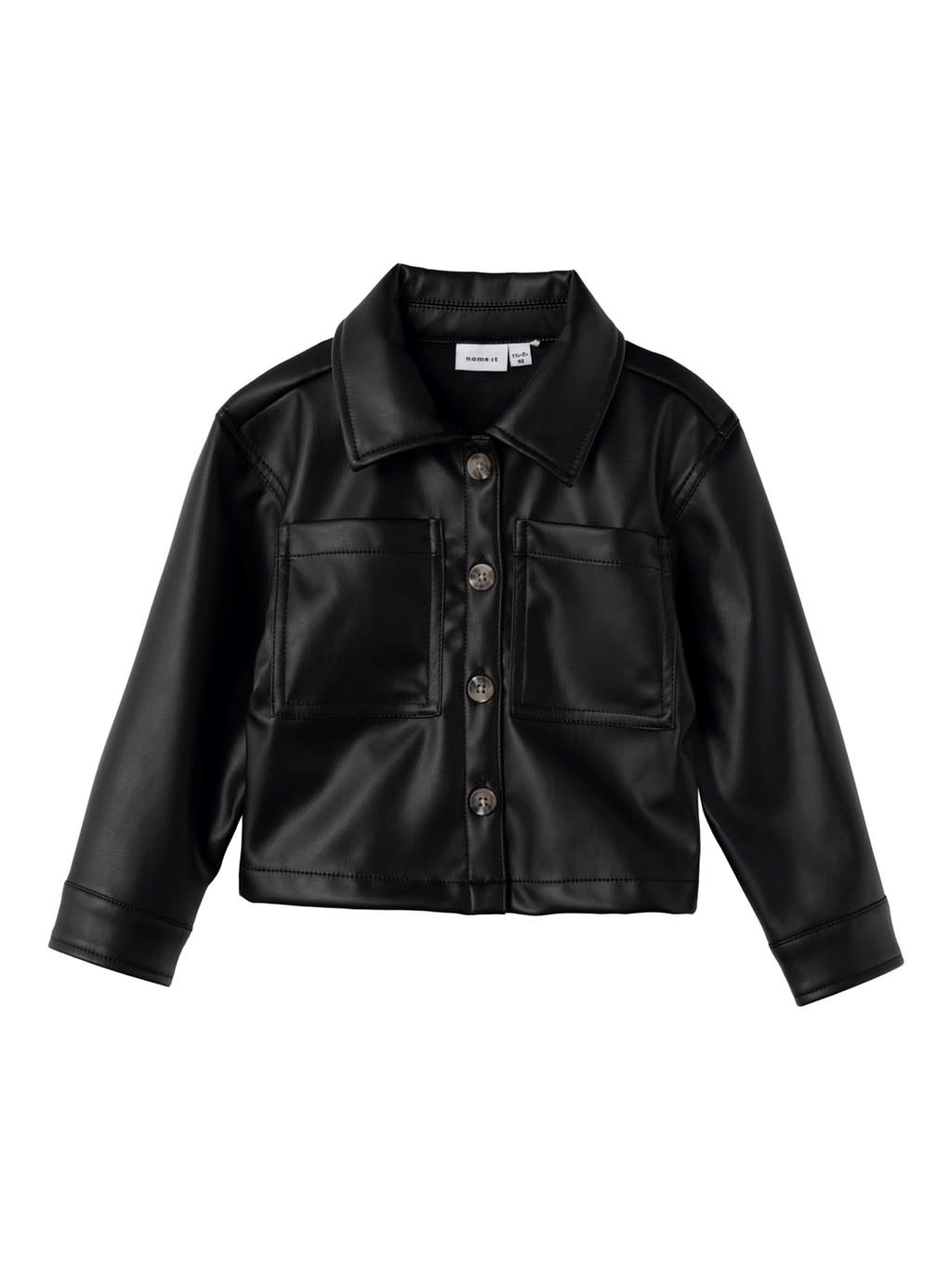 NMFSIANINE PU LS OVERSHIRT 13222832 Black