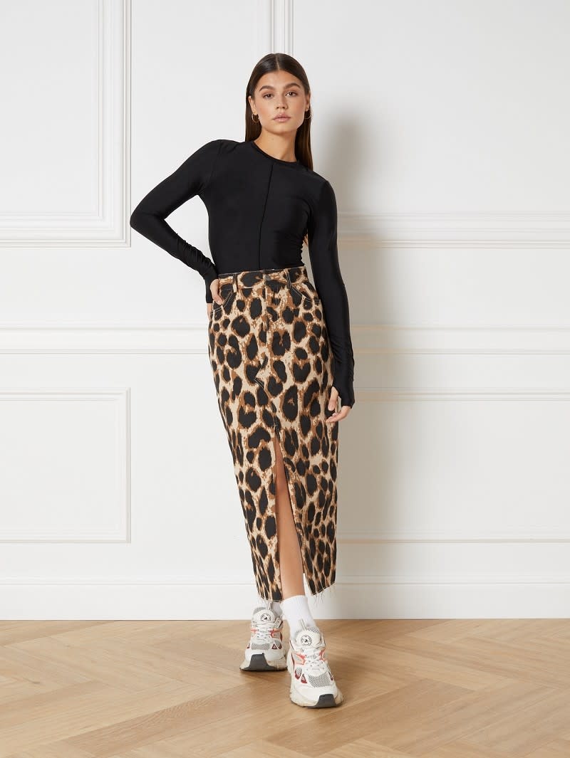 Relaxed midi skirt GIGI (R2310375286) leopard