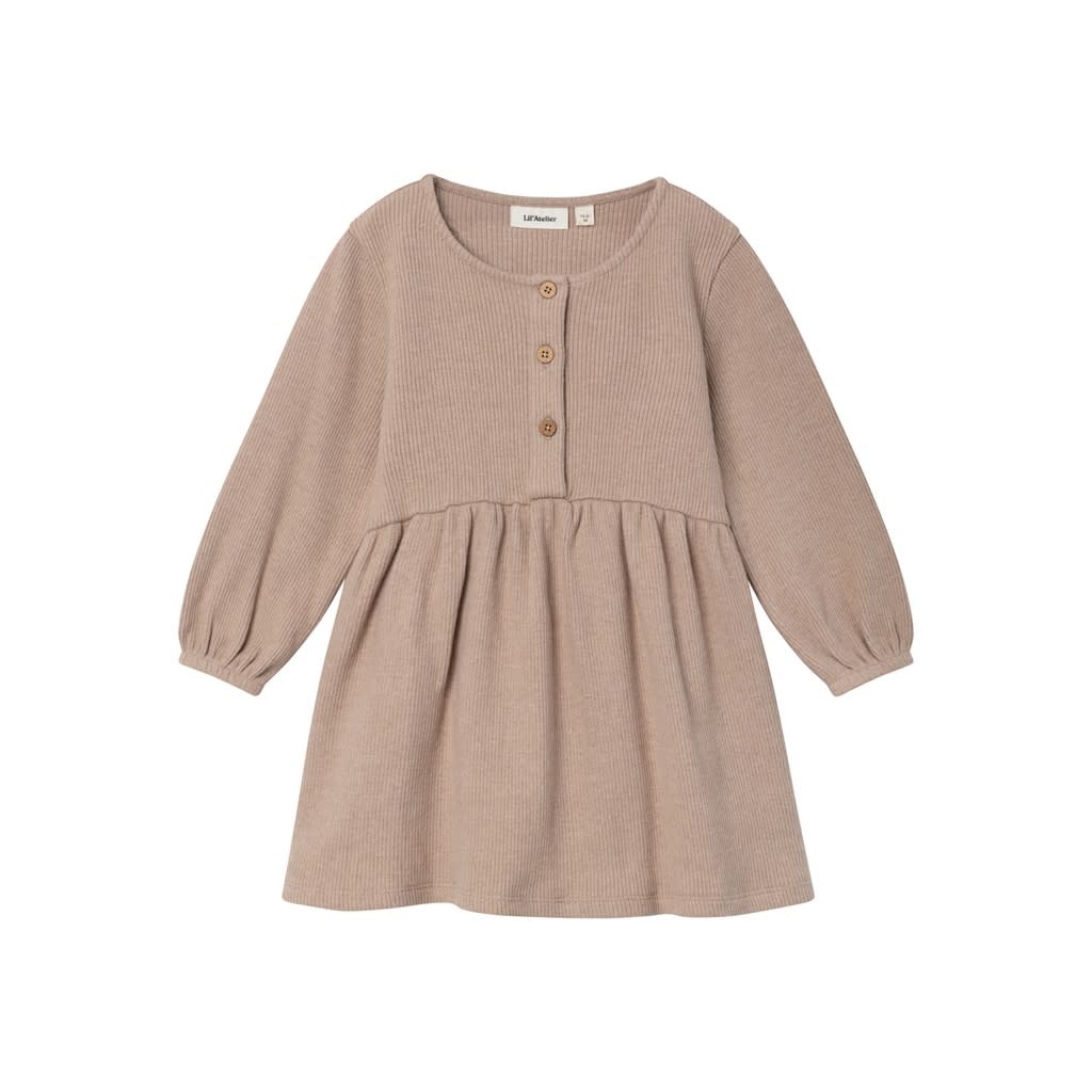 NMFSOPHIA LS LOOSE DRESS LIL 13224410 Nougat