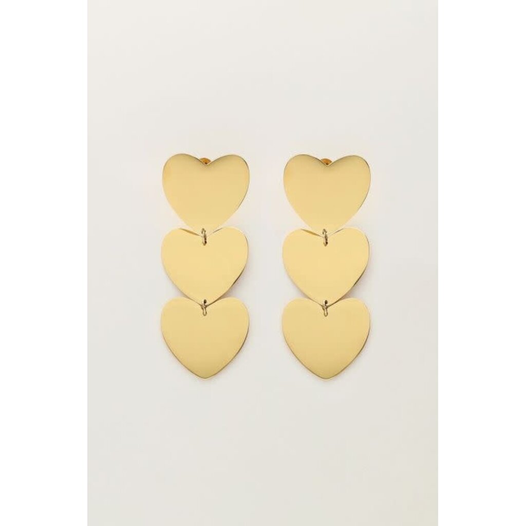 Oorbellens statement heart MJ07366 Goud