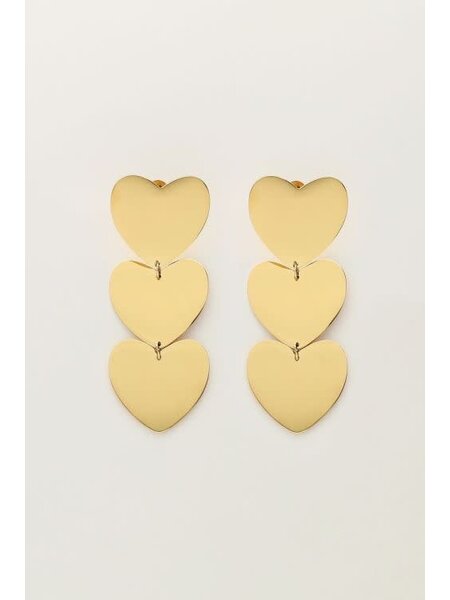 Oorbellens statement heart MJ07366 Goud