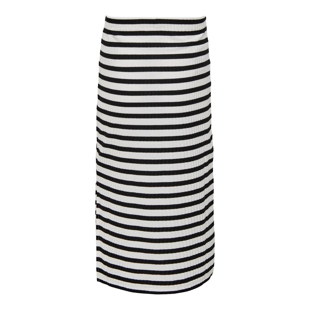 KOGNELLA LONG SIDE SLIT SKIRT JRS 15320242 Cloud Dancer Black